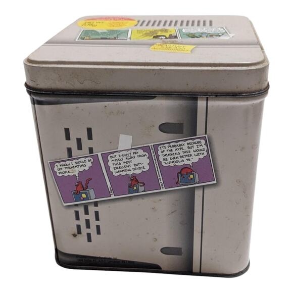 Vintage Dilbert Computer Monitor Tin 1998 Collectible Office Humor Storage‎ Box - Picture 4 of 6